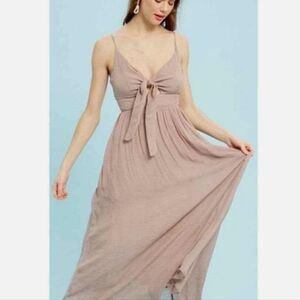 Listicle Front Tie Maxi Dress